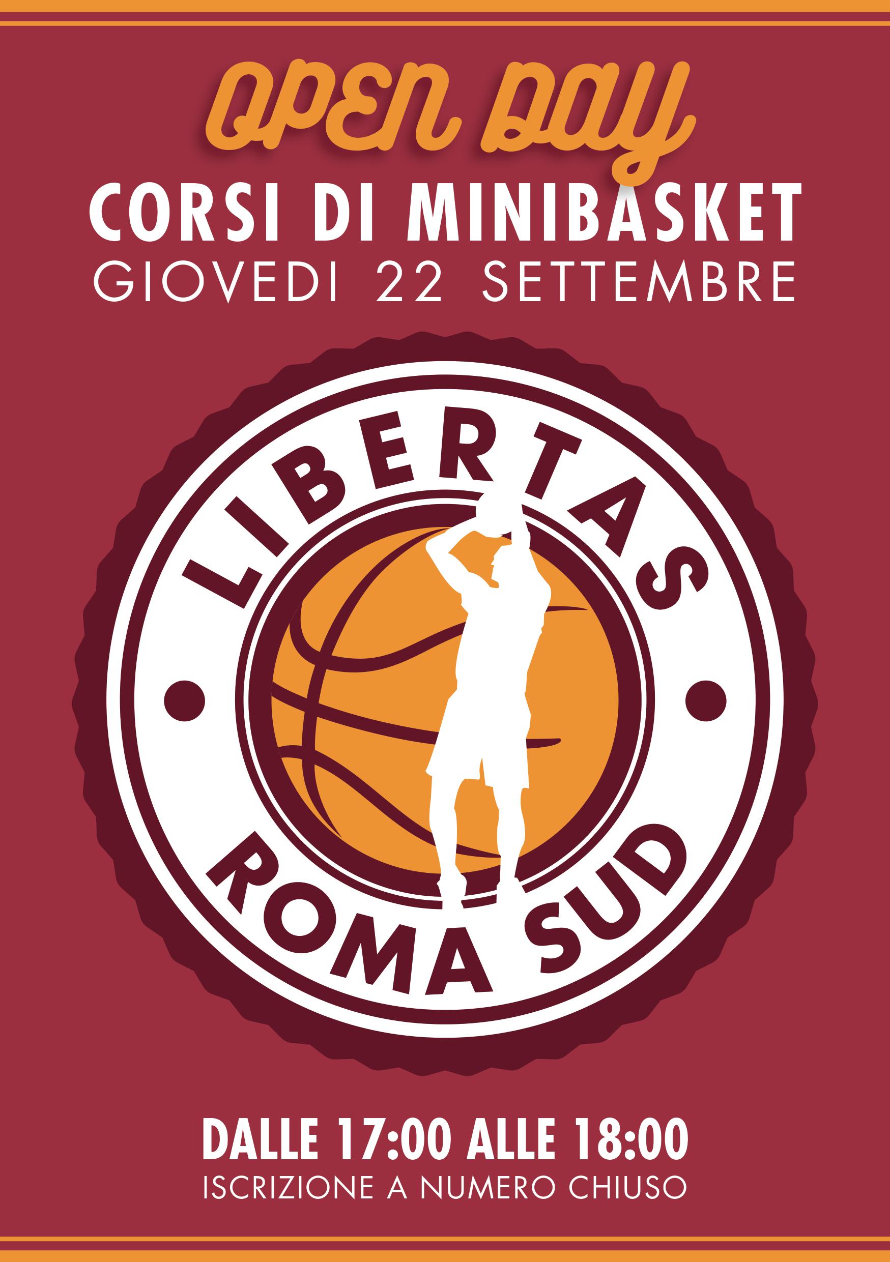 La Libertas Roma Sud vi invita all’Open Day di minibasket il 22 settembre!
